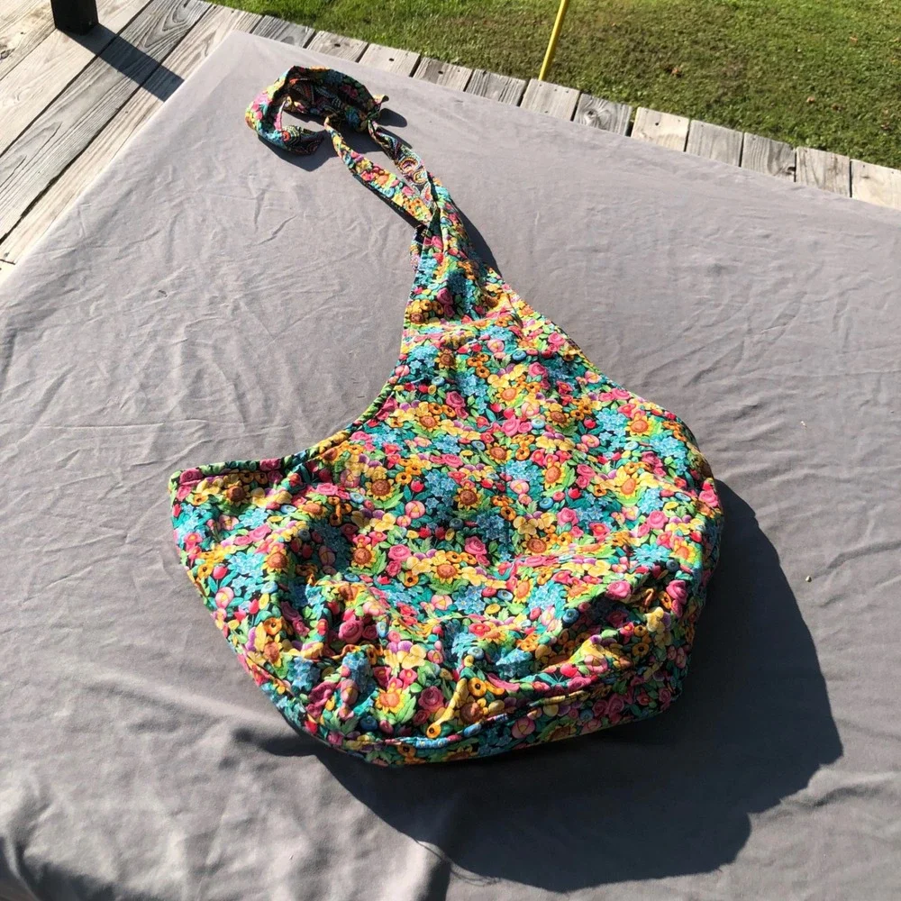 Floral‎ Hobo Bag Multicolor Reversible Shoulder Bag Hippie Bohemian Festival
